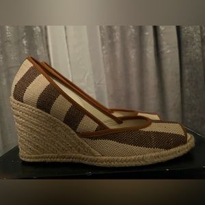 Ralph Lauren Isis Brown/Natural Espadrille Wedges